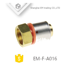 EM-F-A016 Hexagon rosca fêmea adaptador de latão conector de compressão de encaixe de tubulação